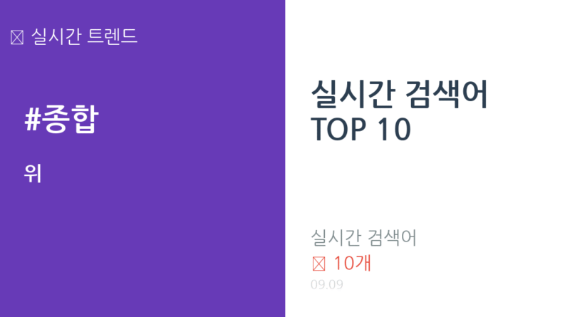 실시간 검색어 TOP 10 트렌드 요약 thumbnail 카드뉴스