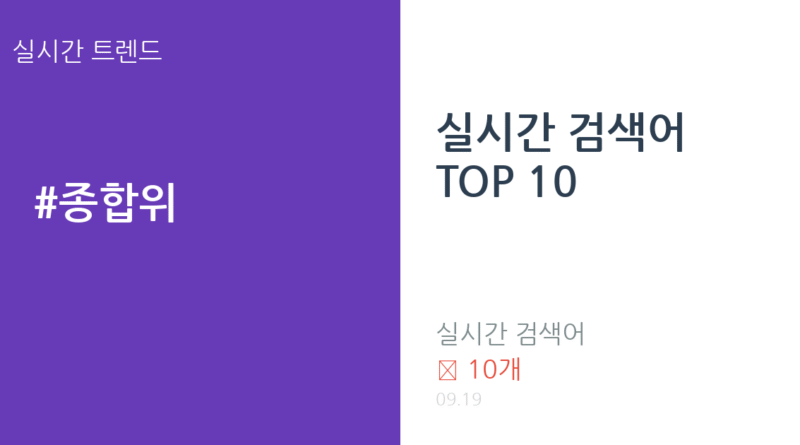 실시간 검색어 TOP 10 트렌드 요약 thumbnail 카드뉴스